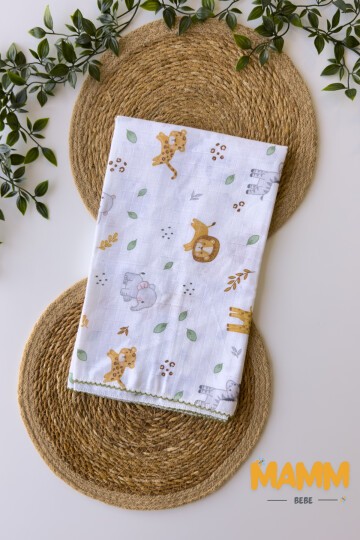 TEK KATLI ASLAN DESENLİ MÜSLİN BATTANİYE 80*90 CM