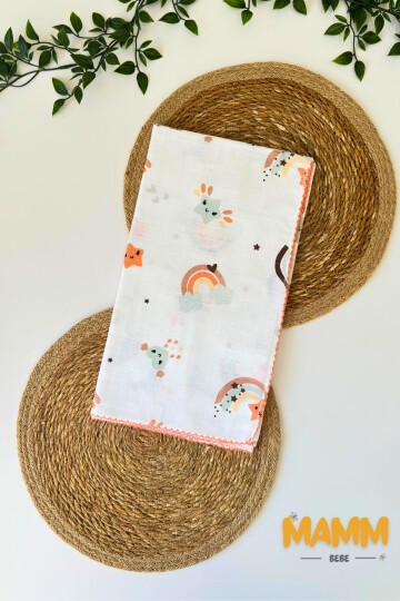 TEK KATLI YILDIZ YAĞMUR DESENLİ MÜSLİN BATTANİYE 80*90 CM