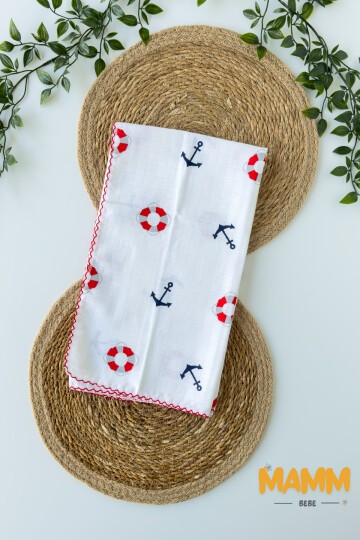 TEK KATLI ÇAPA DESENLİ MÜSLİN BATTANİYE 80*90 CM