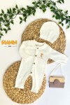 0-6 AY LALELİ DÜĞMELİ PREMATÜRE TULUM BEYAZ