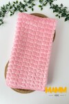 PELUŞ KALP BASKILI BATTANİYE 100*120 CM PEMBE
