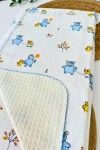 PİKELİ MÜSLİN BEBEK BATTANİYE MAVİ AYICIK 100*100 CM